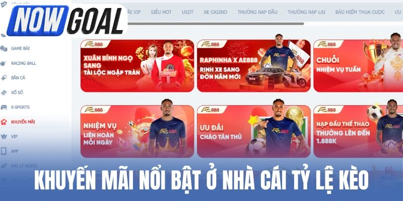 Top các khuyến mãi nổi bật ở nhà cái tỷ lệ kèo