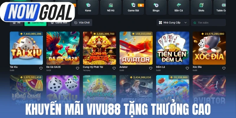 Khuyến mãi Vivu88 tặng thưởng cao