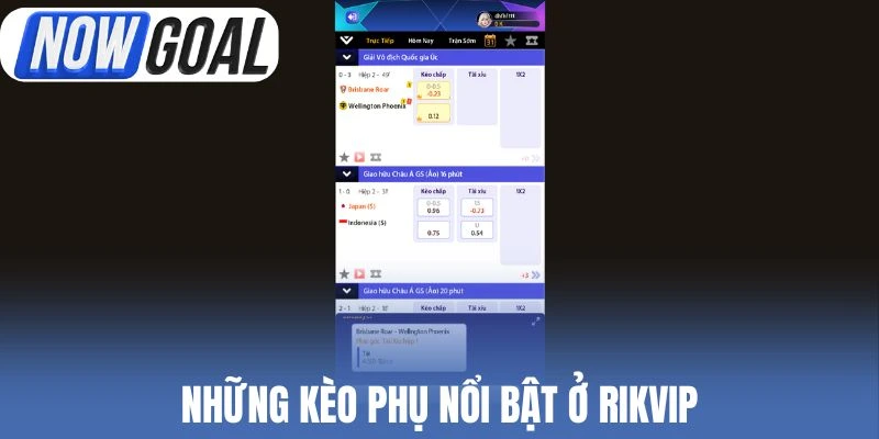 Những kèo phụ nổi bật ở Rikvip