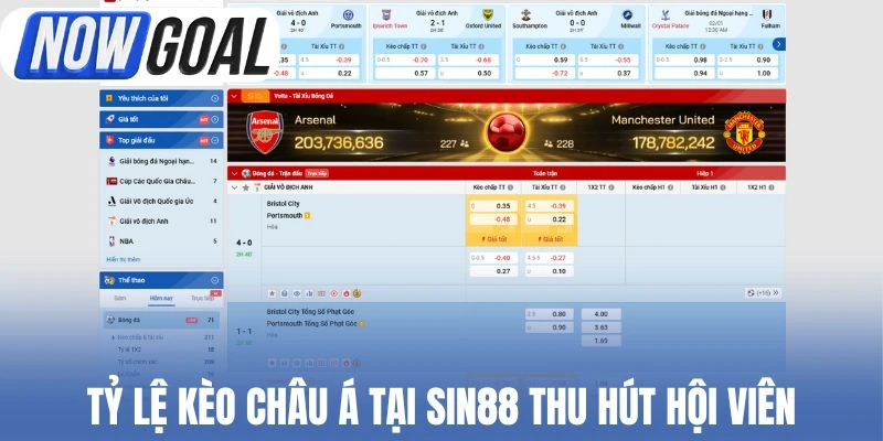 Tỷ lệ kèo châu Á tại Sin88 thu hút hội viên